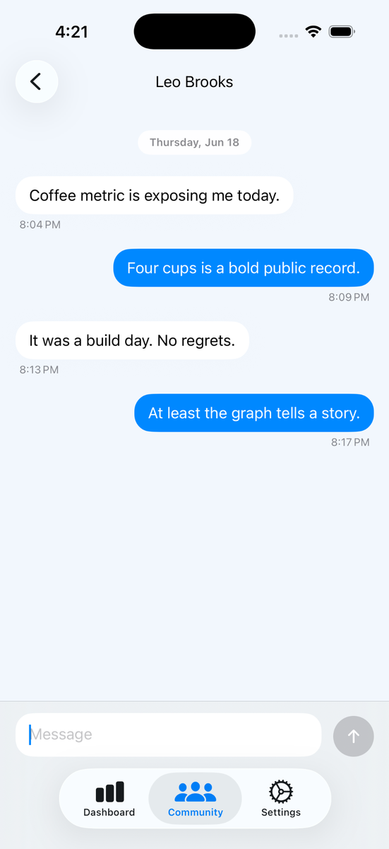 Metrik chat screen